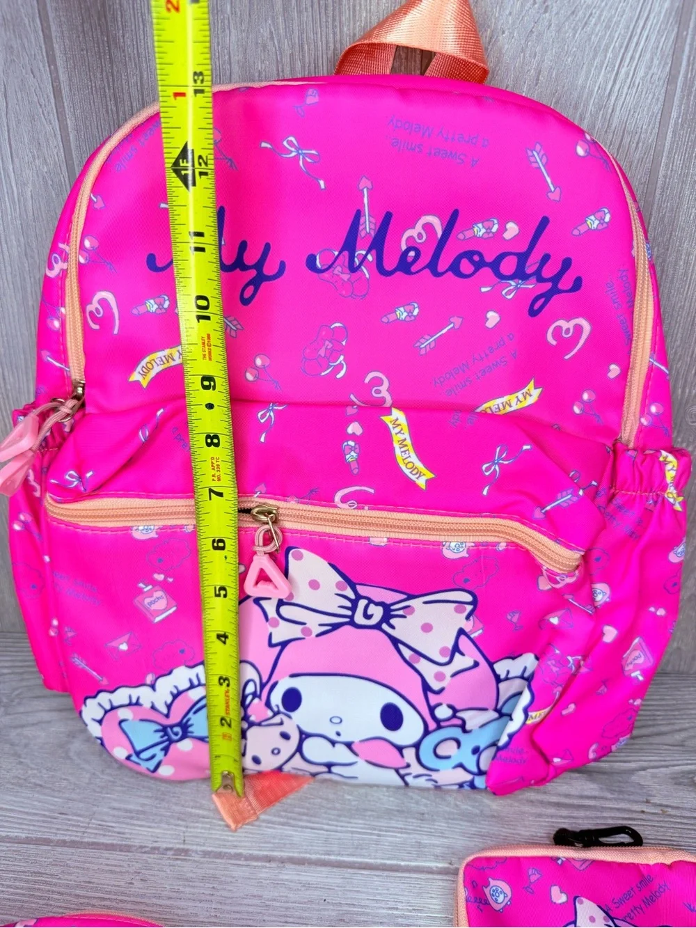 My melody backpack bundle croc charms keychain stickers nugget pen dragon & more